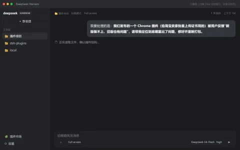 在 DSH 会话窗口里把这段话发给它（示意图）